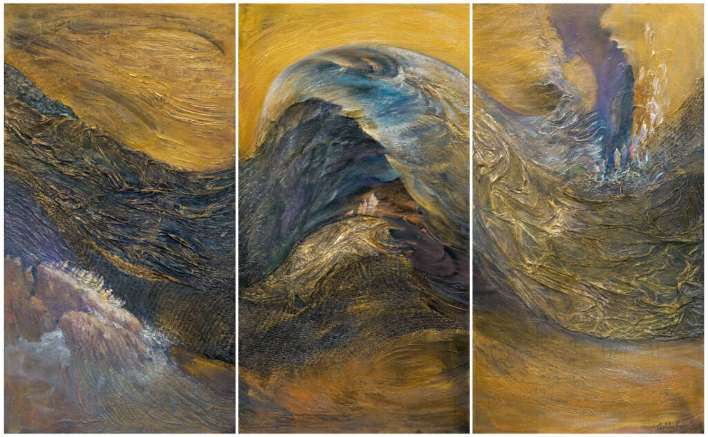 Artwork depicting the Israelites crossing the Red Sea, with towering walls of water on either side, symbolizing faith and perseverance. The piece reflects the journey through the desert, representing trials and divine guidance toward the promised land, offering a powerful reminder of hope amidst challenges.