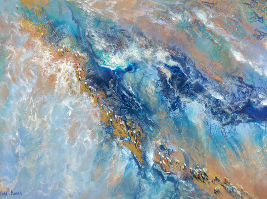 We Were Slaves… and We Were Freed - original Judaica painting by Golda Koosh