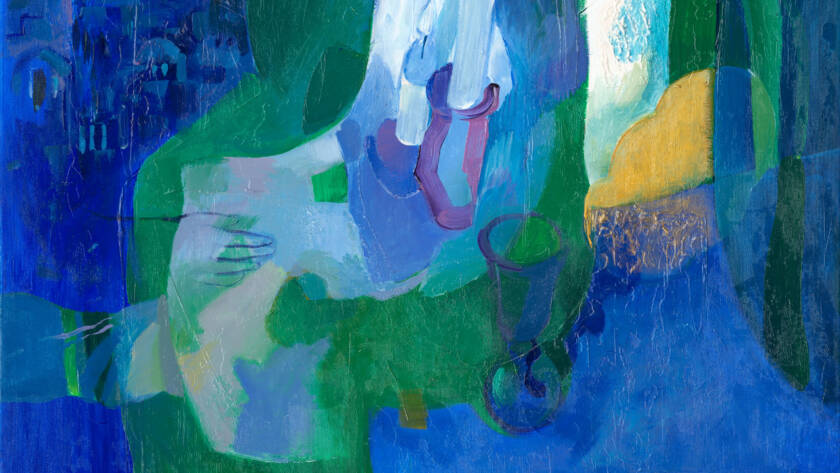 Golda Koosh Judaica painting evoking peace and serenity for a bedroom